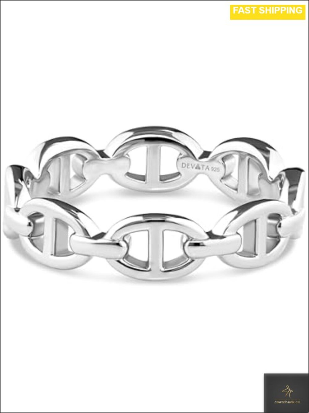 Sterling Silver 925 Rhodium Plated Eternity Band Ring Women Size 7 5mm